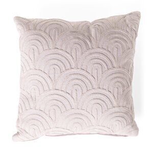 22x22 Modern Curved Chenille Pillowcases Lavender Rainbows Scallops - Two